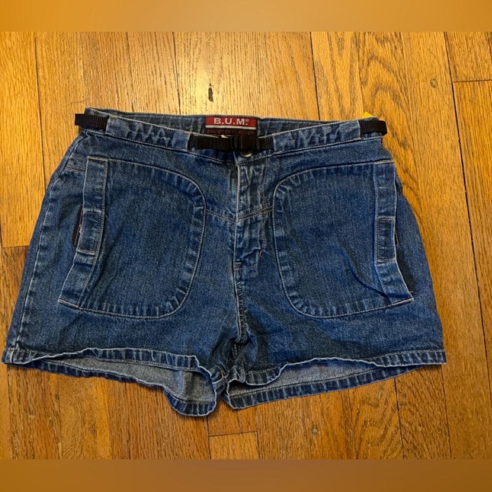 BUM Medium Wash Cargo Shorts with Belt